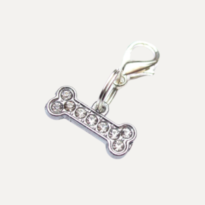 Princeprincesspetwear Small Bone Crystal Dog Collar Charm